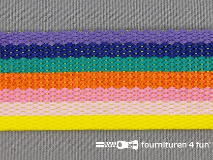 Gestreept tassenband 40mm multicolor