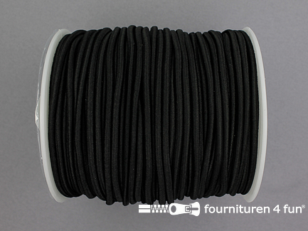 Rol 50 meter budget elastisch koord 2,7mm zwart