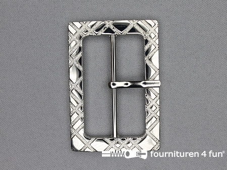 Metalen gesp 50mm zilver