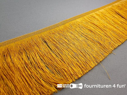 COUPON 2,2 meter Viscose franje fijn - 110mm - oker goud
