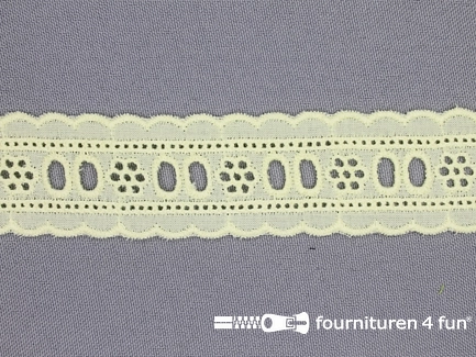 Broderie kant entredeux 30mm licht geel