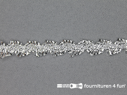 COUPON 15,1 meter (3 stukken, 12,4 + 1,6 + 1,1 meter) Zigzag band 10mm zilver