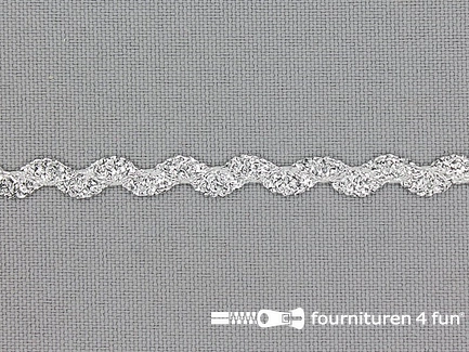 Rol 25 meter zigzag band 7mm metallic zilver