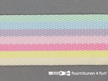 Gestreept tassenband 40mm pastelkleuren
