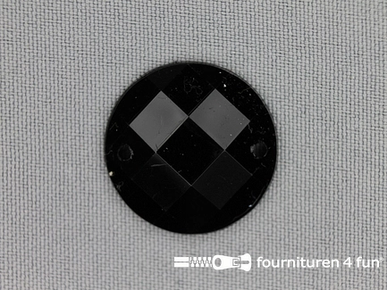 10 stuks Strass stenen rond 25mm zwart