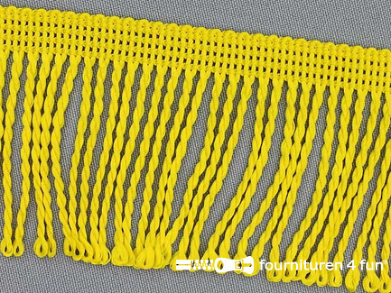 COUPON 5,1 meter (3 stukken, 2,4 + 1,3 + 1,4 meter) Nylon franje - 60mm - fel geel