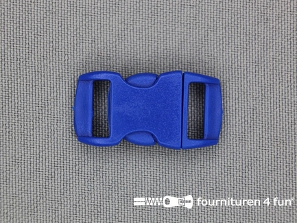 Gebogen parachutegesp - budget gesp - 10mm - blauw - kunststof