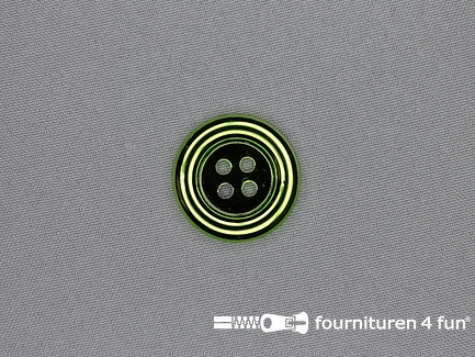 Clownsknoop - metallic - 28mm - lime groen
