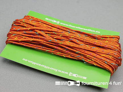 COUPON 11 meter Soutache koord 3mm oranje - multicolor