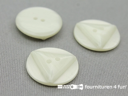 Kunststof design knoop - 22mm - parelmoer wit