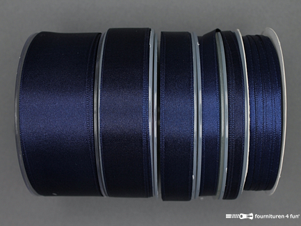 Rol 25 meter luxe satijn lint - dubbelzijdige kwaliteit - 38mm - marine blauw
