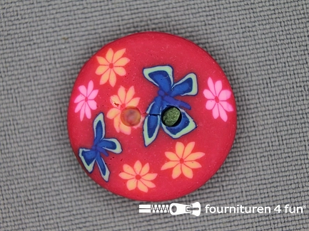 Ibiza knoop 21mm rood roze - blauw
