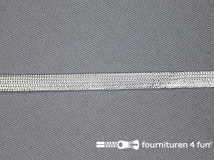 Kaart 25 meter brokaat lint - zilver - 6mm