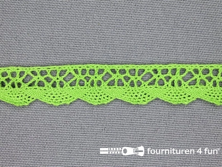 COUPON 12,3 meter Ibiza broderie 14mm appeltjes groen