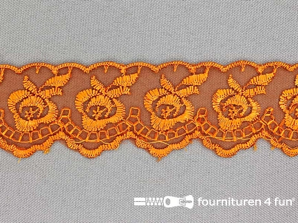 COUPON 7,5 meter Nylon kant 35mm oranje - B-KEUZE