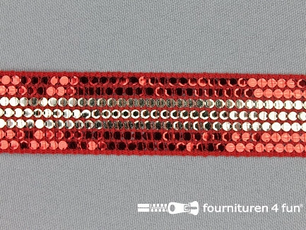 Rol 15 meter party band 25mm rood