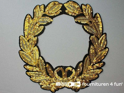 Pailletten applicatie 225x232mm goud - zwart