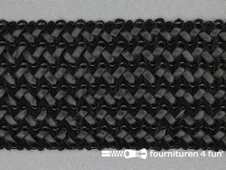 Design elastiek 70mm leather-look - zwart