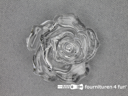 Bloemen knoop 35mm roos transparant