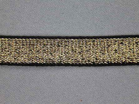 Gekleurd elastiek 15mm goud - zwarte rand