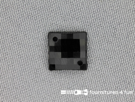 10 stuks Strass stenen vierkant 12mm zwart