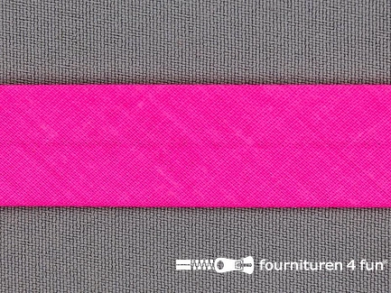 Katoenen biasband 20mm neon roze