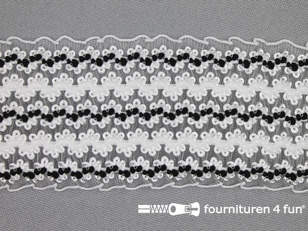 Design elastiek 50mm zwart wit transparant