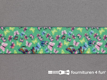 Elastiek multicolor 25mm vlinders