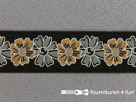 Folklore band 16mm beige - grijs