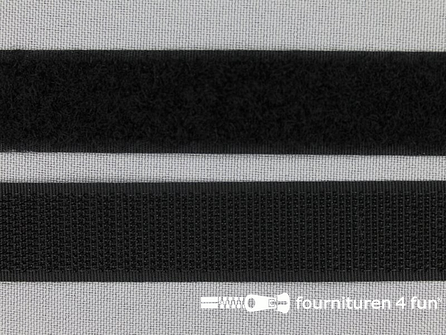Rol 25 meter klittenband 20mm zwart