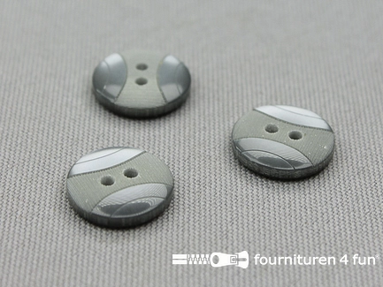 Kunststof design knoop - 15mm - grijs