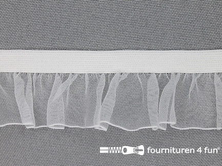 Elastisch ruche band ca. 25mm wit - off white