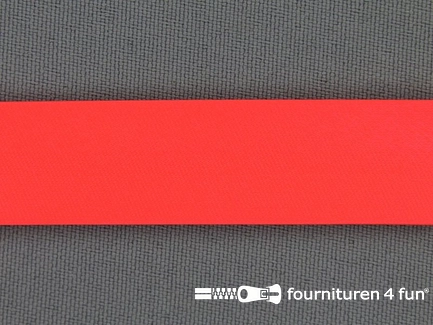 Satijnen biasband 18mm neon oranje - roze