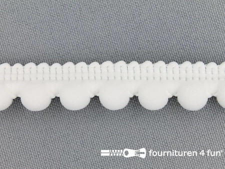 Kaart 25 meter bolletjesband - 15mm - wit