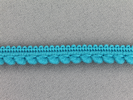 Bolletjesband 10mm aqua blauw