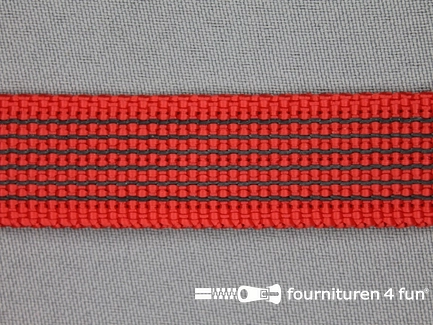 Halsband met rubber - 20mm - rood - coupon 1,3 meter