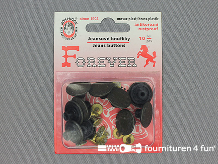 Circa 150 blisters Jeansknopen - 17mm - lauwerkrans - 10 stuks - meerdere kleuren - B-KEUZE