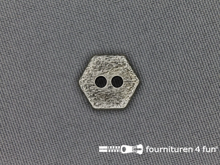 Zilveren knoop 13mm zeshoek