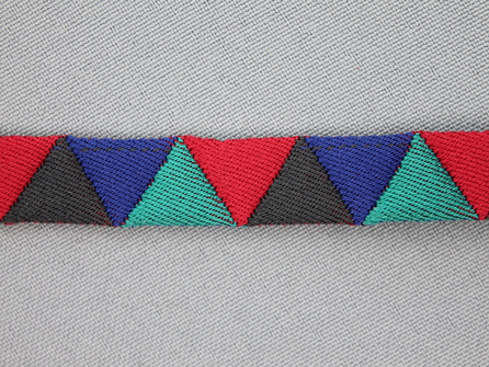 Modern band 13mm driehoek multicolor - bordeaux - zwart