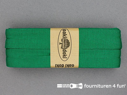 Oaki Doki Tricot biaisband - 20mm x 3 meter - emerald groen (450)