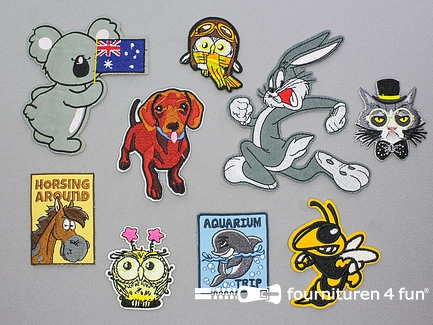 Collectie strijkapplicaties - 9 delige set - opstrijkbare patches