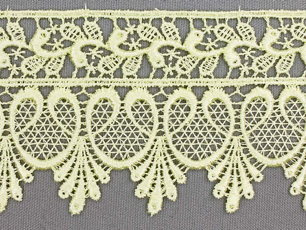 Nylon broderie 75mm licht mimosa geel