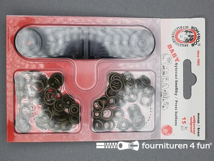 Baby drukknopen - 9,7mm - geel brons - 15 stuks