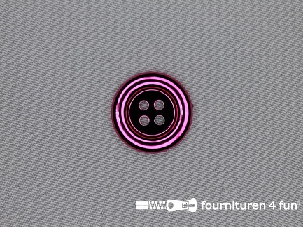 Clownsknoop - metallic - 28mm - fuchsia rood