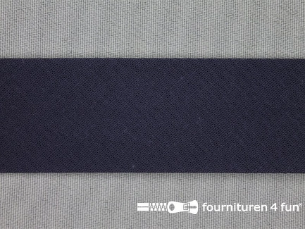 Rol 25 meter katoenen biasband - 30mm - marine blauw