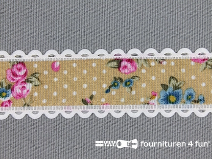Vintage lint 25mm multicolor beige