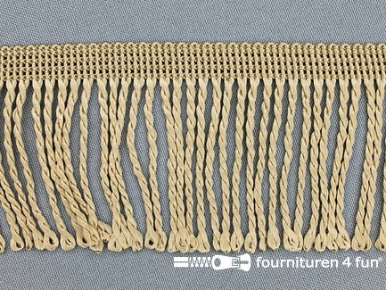 Kaart 25 meter nylon franje - 60mm - beige