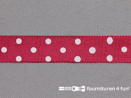 Bolletjes lint 15mm bordeaux rood