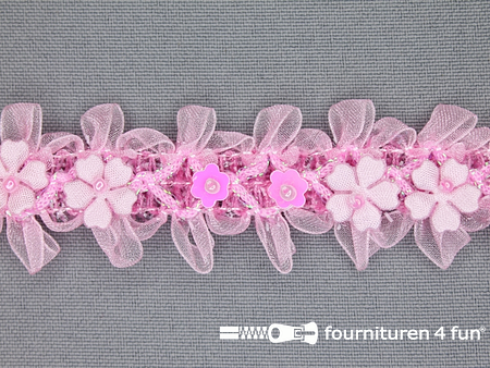 Bloemenkant 27mm licht roze