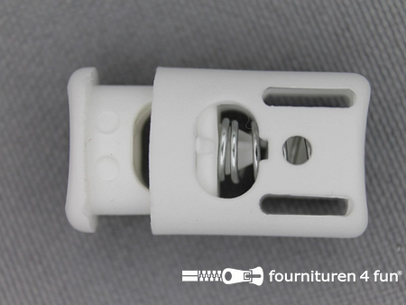 100 Stuks koordstopper - 25mm - cilinder - met sleufjes - wit